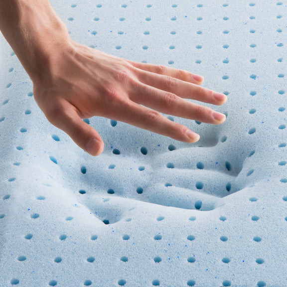 Gel Memory Foam Pillow interior detail with hand touch